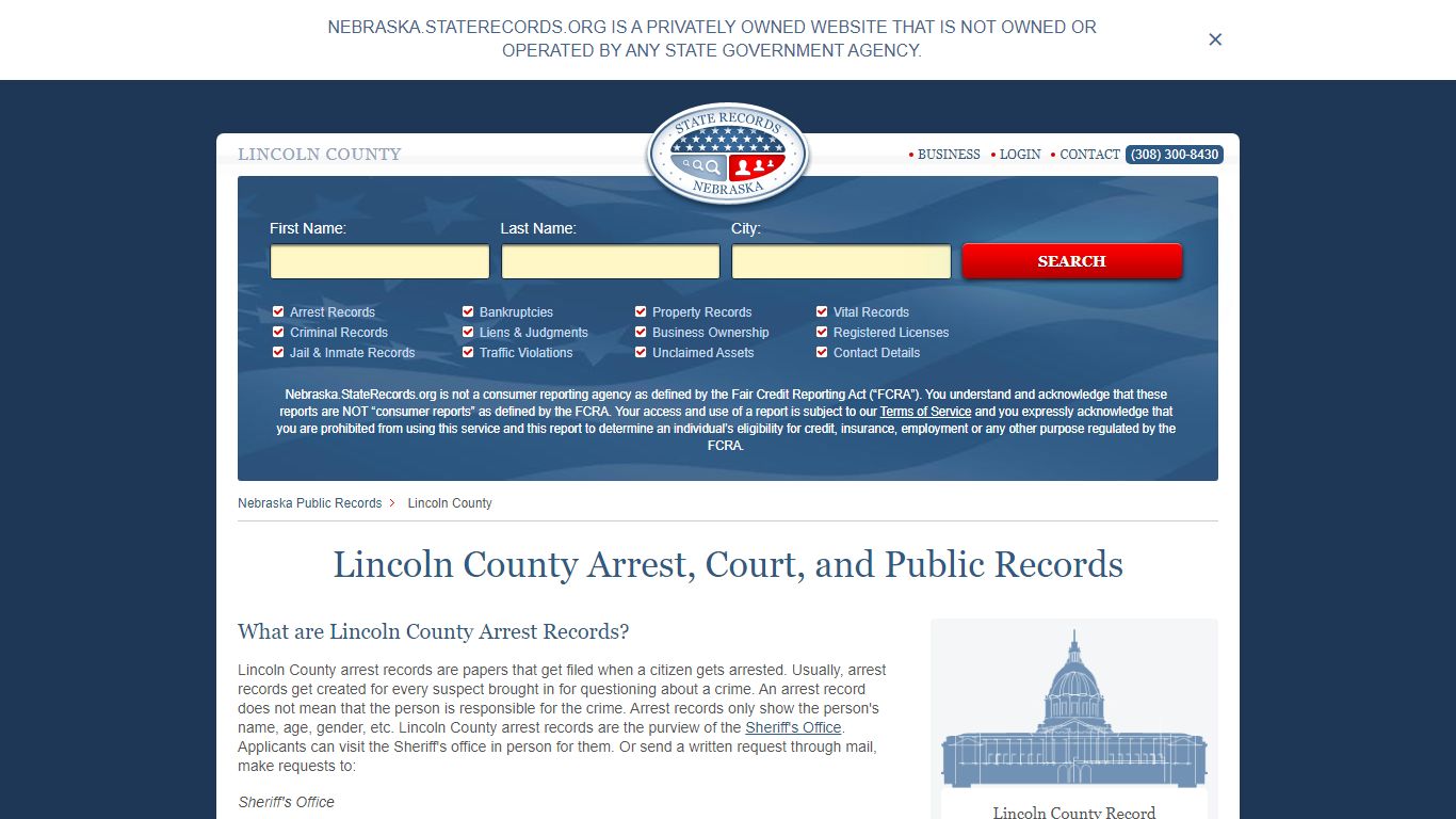 Lincoln County Arrest, Court, and Public Records
